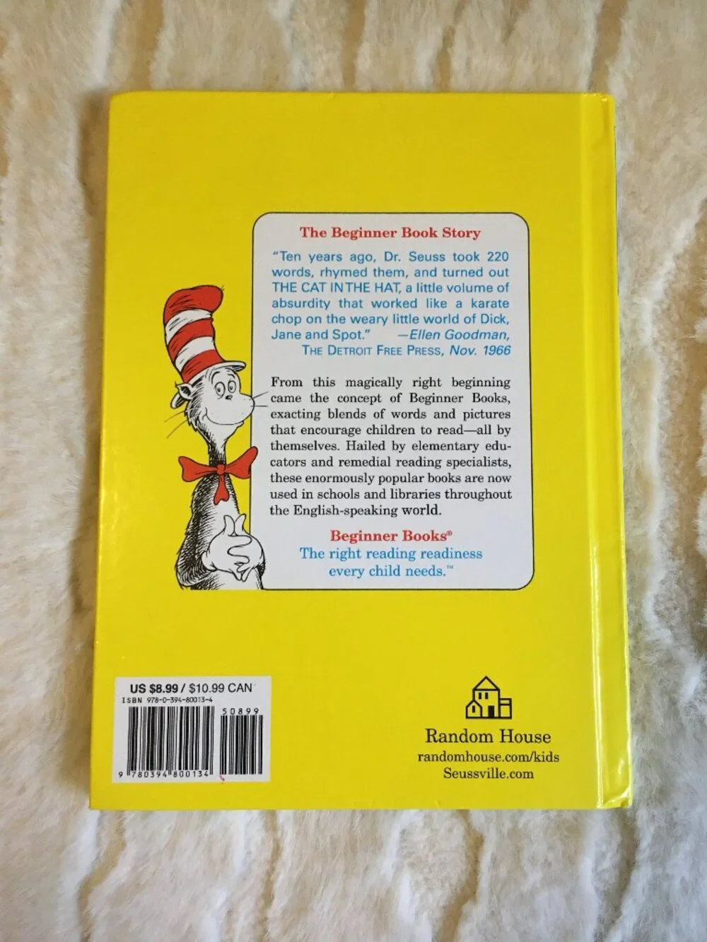 Vintage 1986 Dr Seuss One Fish Two Fish Red Fish Blue Fish Hardcover Book - Picture 2 of 10